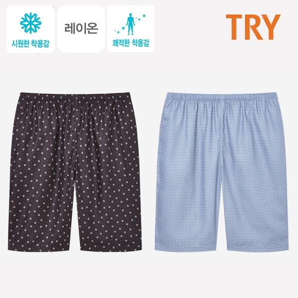 TRY 남성 레이온 5부 파자마 남자홈웨어 하의 (택1)