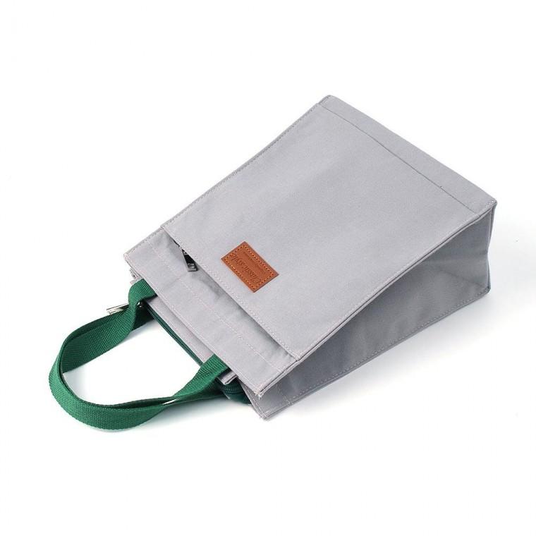 수납포켓 그레이 캔버스 토트백 25x28.5cm 패션가방