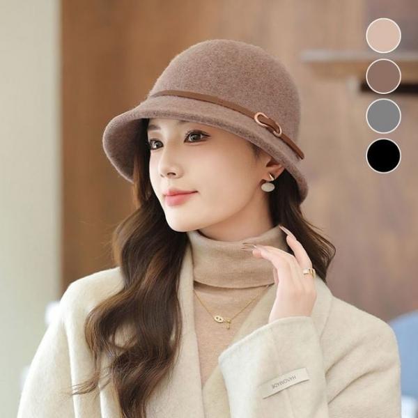 울 버킷햇 여성 겨울 벙거지 모자 데일리 클로슈햇