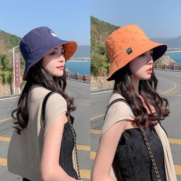 양면 리버서블 버킷햇 여성 와이드챙 투웨이 벙거지