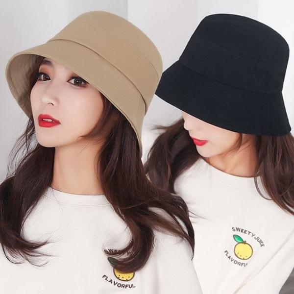 무지 면 버킷햇 여성 베이직 데일리 벙거지 어부모자