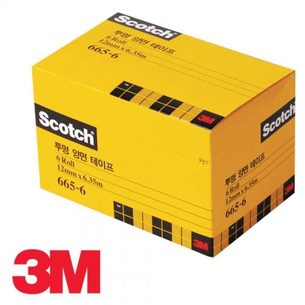 3M 스카치 투명 양면 테이프 리필 6개입 665R-12
