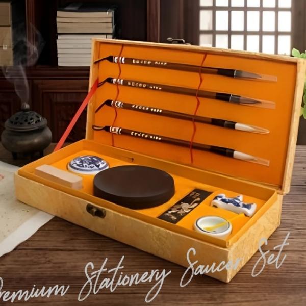 고급형 문방사우 서예 세트 캘리그라피 붓 먹 벼루 서예도구 입문용 선물