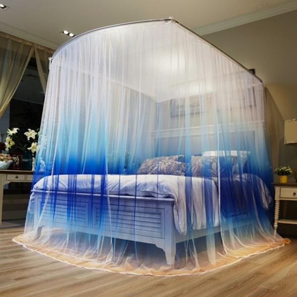 360도 개방형 그라데이션 U자형 침대 모기장 200x220cm