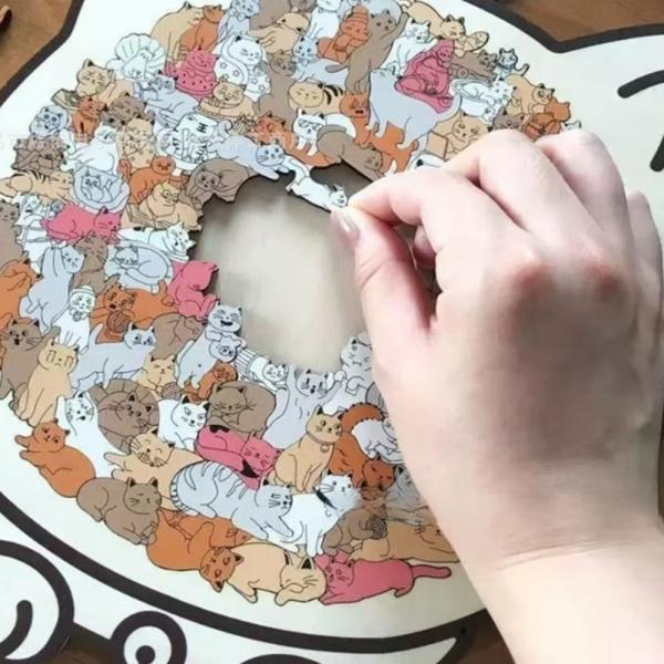 고양이 직소퍼즐 완성 도안 포함 시니어 예방 어르신 인테리어 선물
