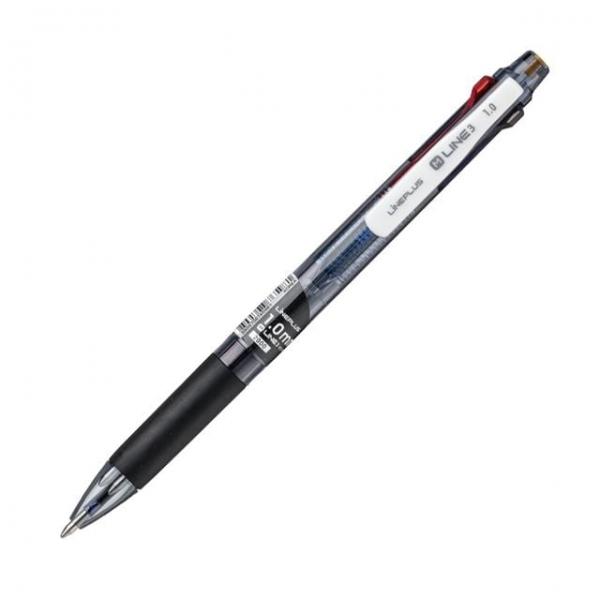 볼펜 M-LINE3 검.적.청 3색볼펜 1.0 블랙 12자루 1다스