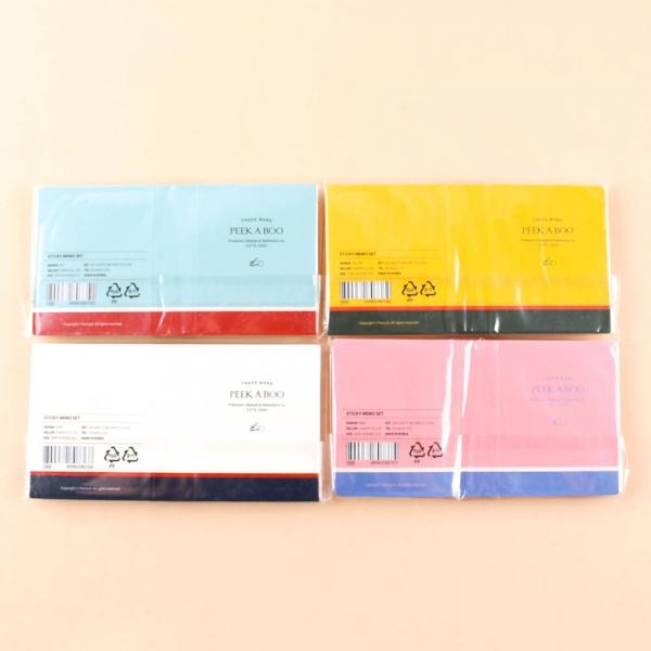 222C] 3500 피카부 스티키 메모 세트 (4개세트)