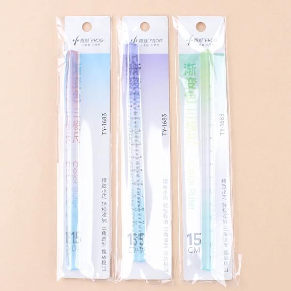 235C] 1000 팬시피아 투톤 그라데이션 삼각자 15cm (12개세트)