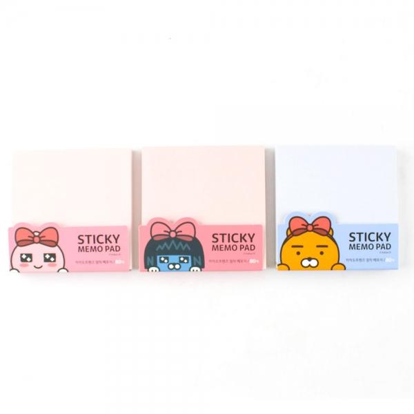 209E] 2500 카카오프렌즈 리본 정사각 점착 메모지 (6개세트)