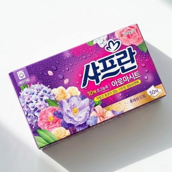 향기로운 화이트 플로럴향 시트형 섬유유연제 50매