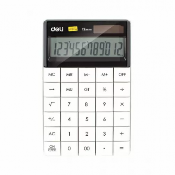 DELI 델리 탁상용 컬러 계산기 E1589 화이트