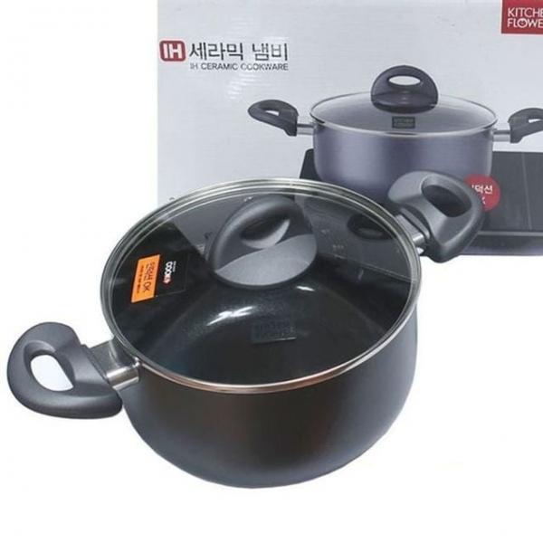 세라믹 코팅 양수냄비 20cm 인덕션 IH 전골 찌개 주방 조리도구
