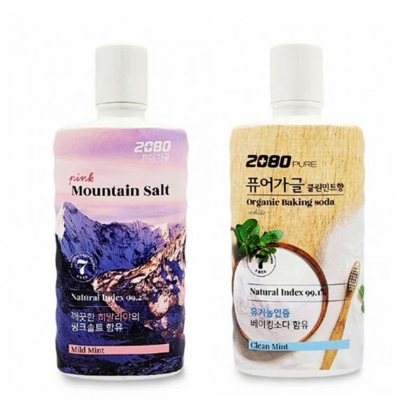[]애경 2080 퓨어가글 히말라야 핑크솔트 유기농 베이킹소다 클린민트향 가글