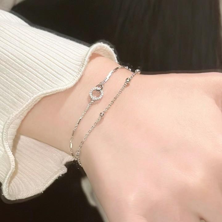 여성 다이아 라운드 뱅갈 링 팔찌