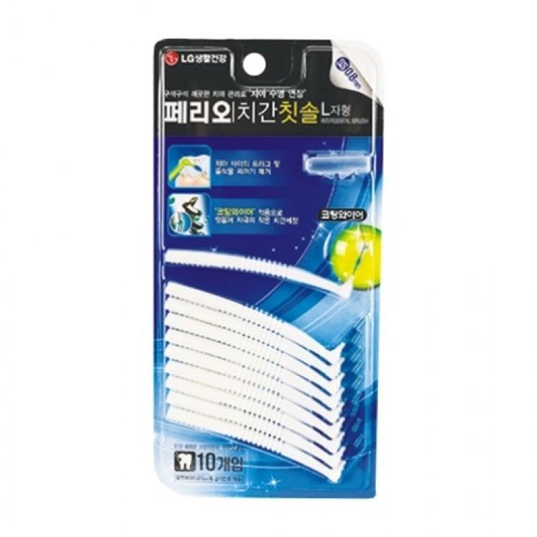 엘지생활 페리오 구강청결 치간칫솔 치실 L형 10개입 세트