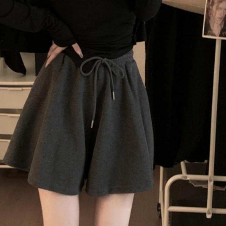여성 여름 데일리 플레어 A라인 밴딩 반바지 치마바지