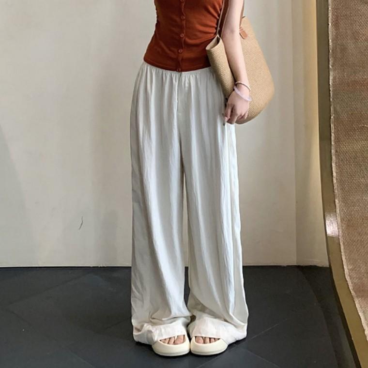 인기 슬랙스 여성 와이드 팬츠 캐주얼룩 바지 패션