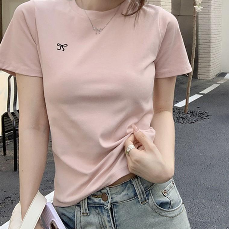 티셔츠 신상 반팔티 캐주얼룩 인기 슬림핏 여름 여자