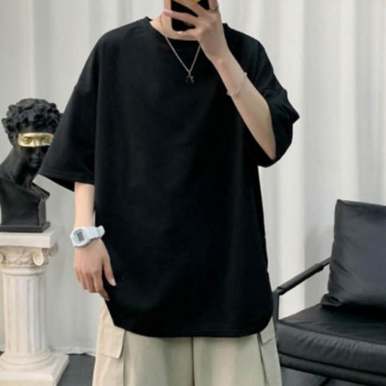 반팔 티셔츠 남성 무지 오버핏 라운드 베이직 데일리