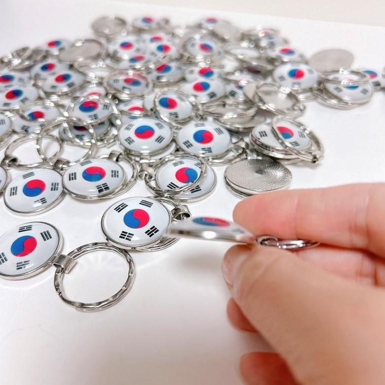 한국 태극기 열쇠고리 차키키링 가방장식 외국인 선물 관광 기념 소품