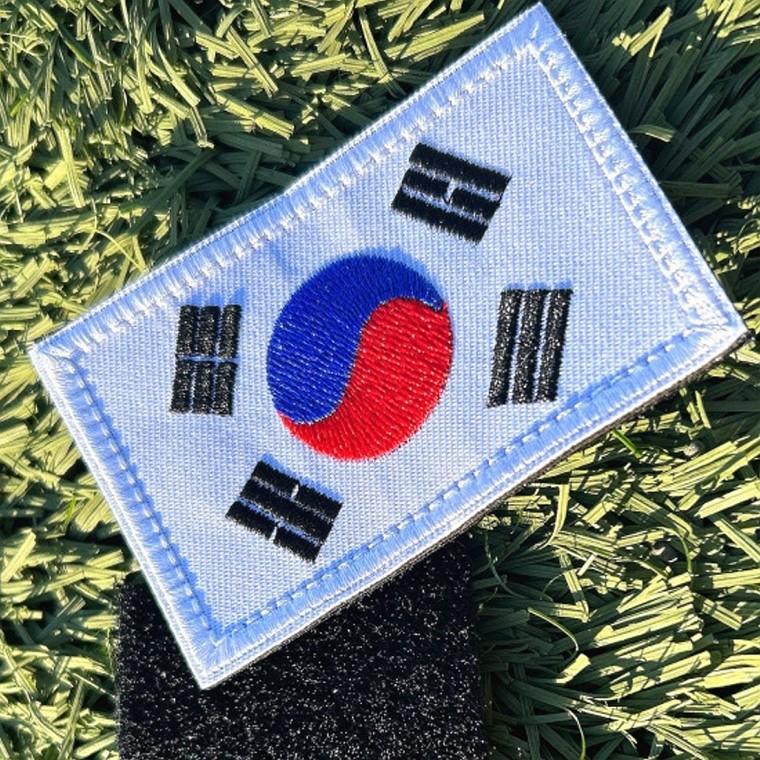 붙이는 태극기 태극기와펜 자수패치 찍찍이 벨크로 태권도 군인 군대 국가대표