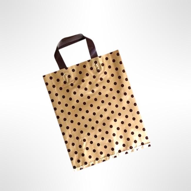 질긴 PE 손잡이 선물 봉투 갈색원 36X45cm 옆9cm 50매