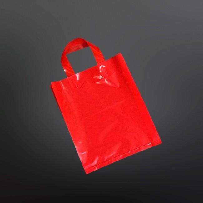 질긴 PE 손잡이 선물 봉투 레드 30X38cm 옆8cm 50매