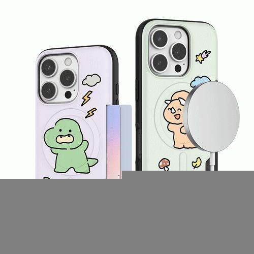 트라이코지 삐뚤빼뚤 공룡 투카드 맥세이프 범퍼 케이스 S26 A36 17 16 15 S25 S24 A16