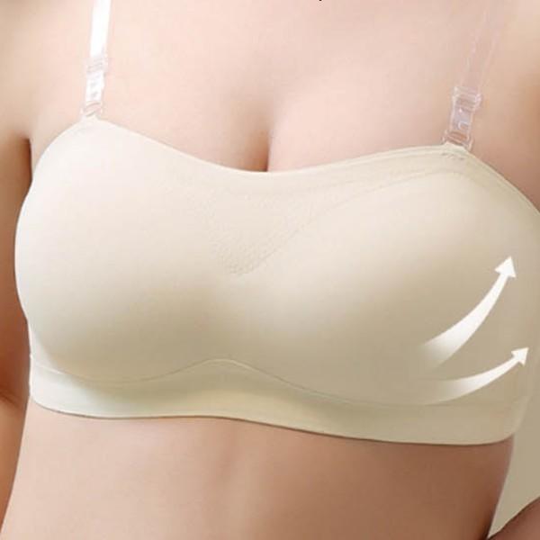 심리스 래치 볼륨업 브라탑 튜브탑 노와이어 스트랩리스 뒷코르셋 안정감 착용감 바스트업 밀착력