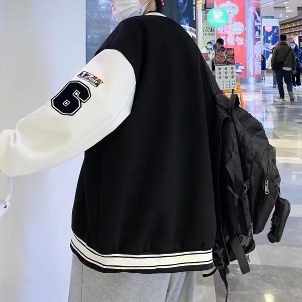 남성 패치 디자인 배색 오버핏 야구점퍼 IS-JK55N