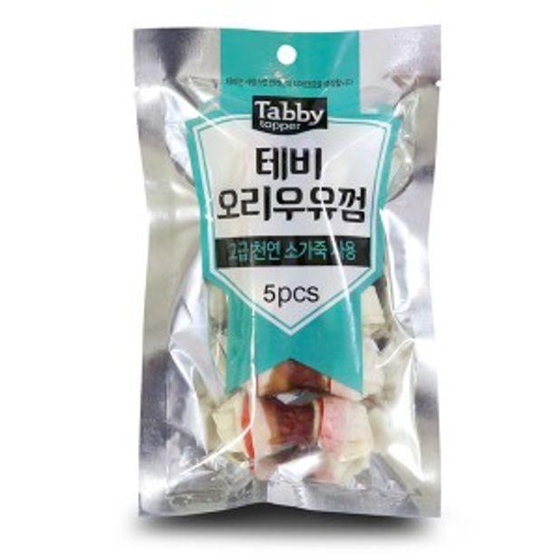 테비 오리 우유껌 5P 애견 간식 개껌 치석관리 덴탈