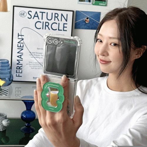 시미 트라이코지 쉐어 웨이브 미러 스마트톡 갤럭시Z플립시리즈 투명범퍼케이스