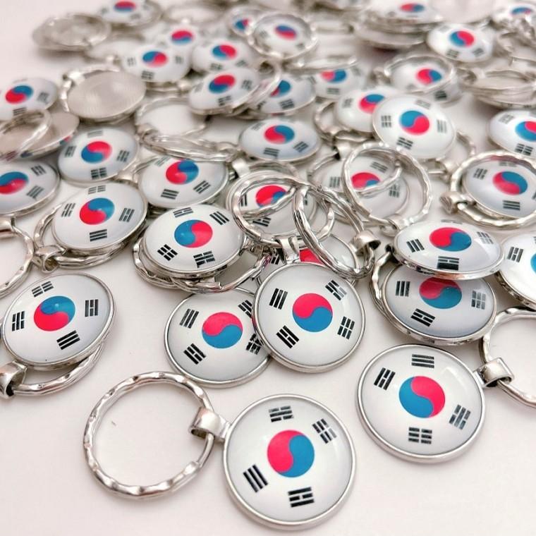 태극기 열쇠고리 삼일절 고리 홀더 단체