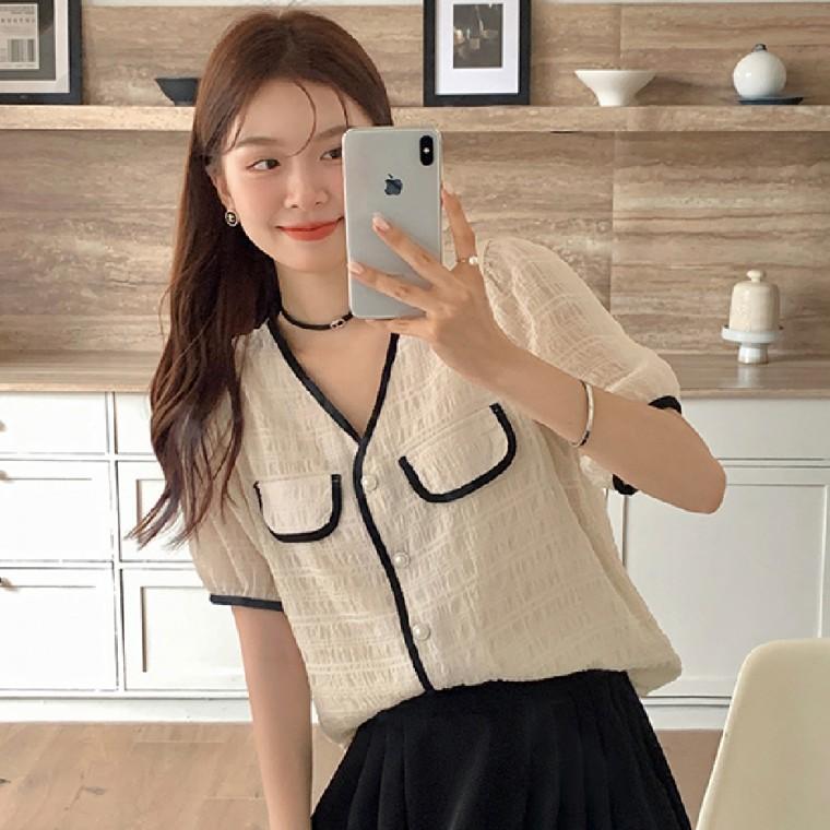 여성 캐주얼 루즈핏 브이넥 반팔 가디건