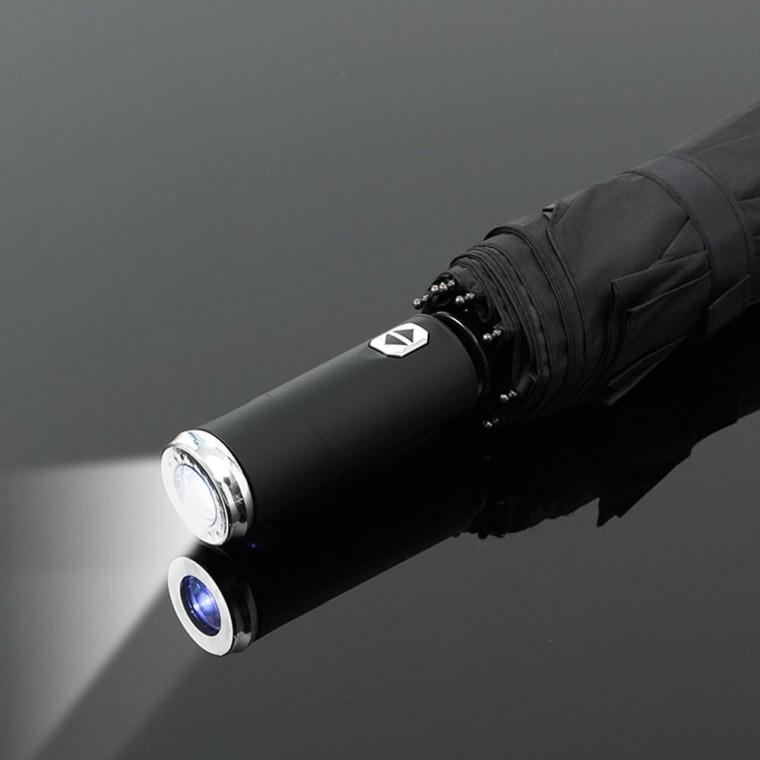 손전등 라이트우산 검정 양산겸우산 자동 LED