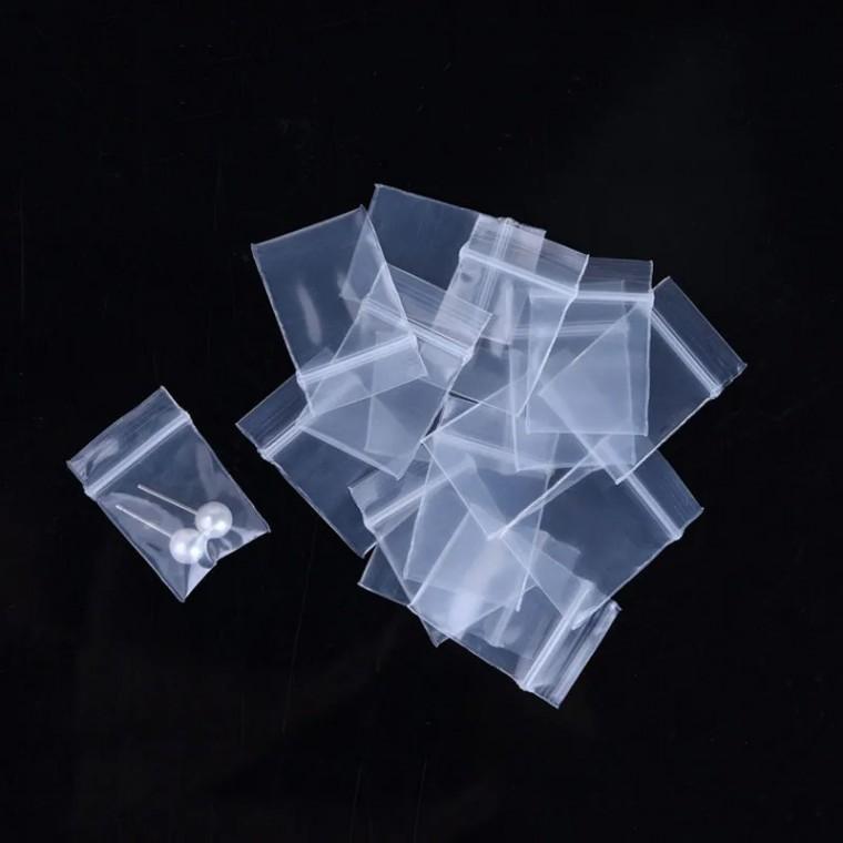 SelM 투명 3x4cm 500매 지퍼백 파우치 PE 미니 소형 두꺼운 봉투 액세서리 포장