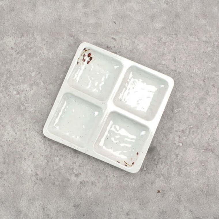 돌산 살구 4칸 멜라민 사각접시