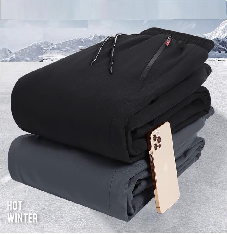 블랙 2XL 기모 밴딩 팬츠 방한 겨울 바지 골프 등산 보온 허리 트레이닝 남성 남자