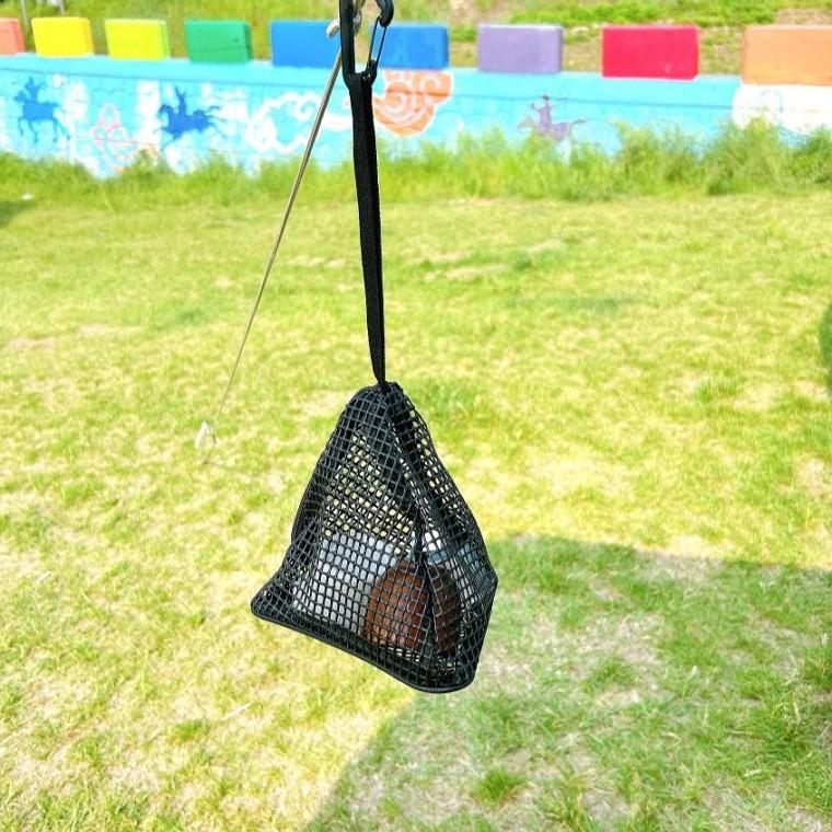 캠핑 파우치 삼각 메시 스몰사이즈 다용도 수납 가방 낚시 걸이 캠핑그릇 건조망