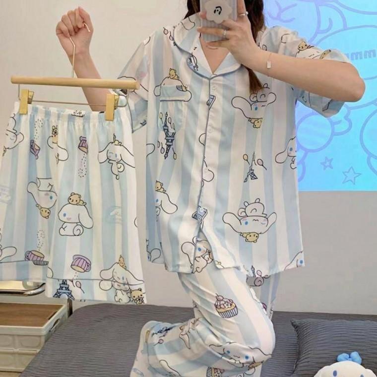3PCS 파리 시나 파자마세트