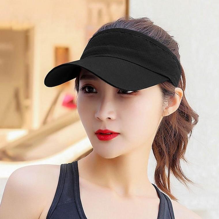 테니스 썬캡 블랙 햇빛가리개 자외선차단 모자
