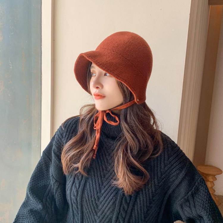 다운 스팟 리본 버킷햇 벙거지모자 니트모자 챙모자 겨울모자 가을모자 니트모자 방한모 비니 털모자