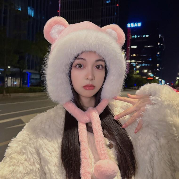북극곰털모자 버킷햇 벙거지 모자 버킷햇 니트모자 챙모자 겨울모자 가을모자 벙거지모자