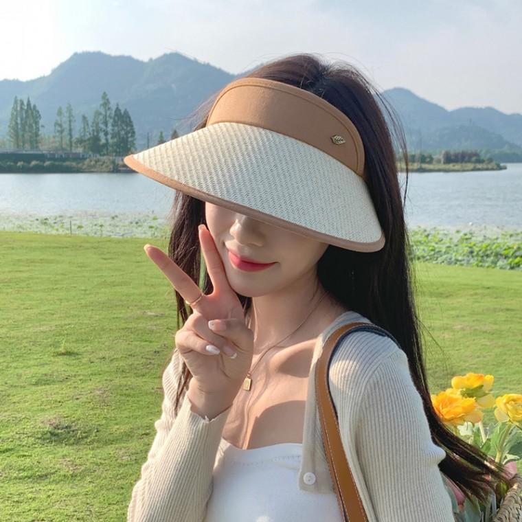 브라운 베이 썬캡 / 밀짚모자 왕골모자 썬캡 선캡 여름모자 가을 모자 바캉스 자외선 차단