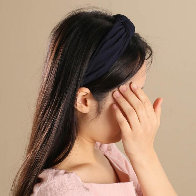 넓은 와이드 헤어밴드 꼬임 골지 머리띠
