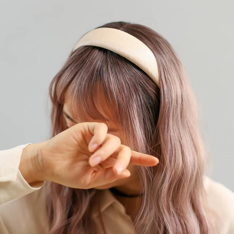 머리띠 아이보리 헤어밴드 새틴
