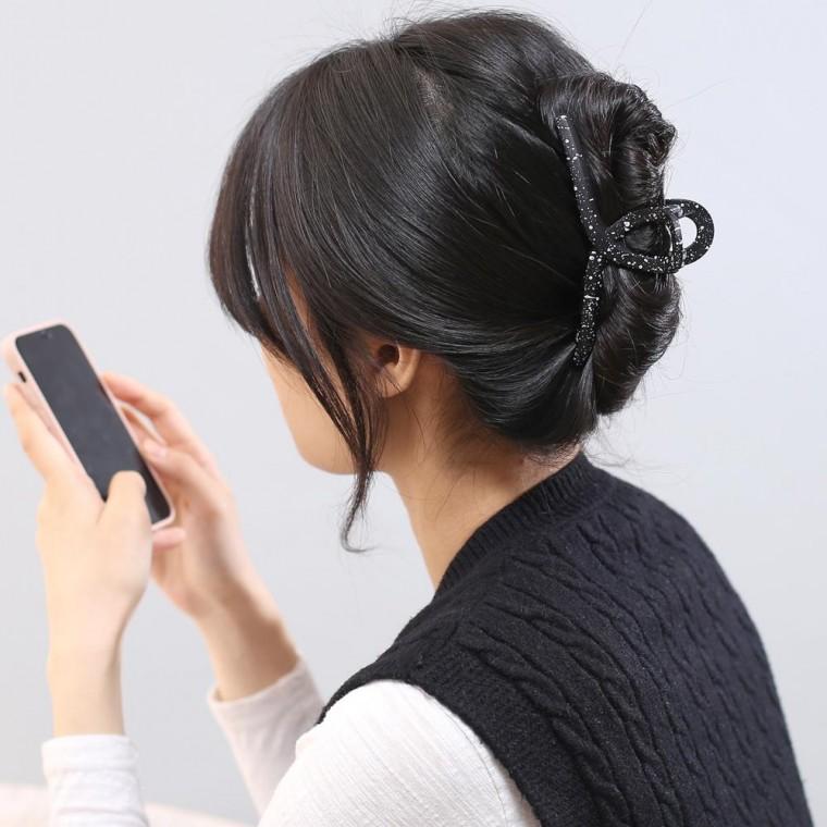 꼬임 집게핀 헤어핀 대왕 검정