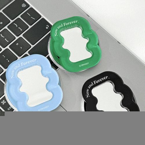 시미 트라이코지 체크 웨이브 미러 아크릴 투명 맥세이프 스마트톡 단품(플레이트 포함)