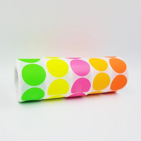 형광 원형 스티커 500장 (3.8cm) G