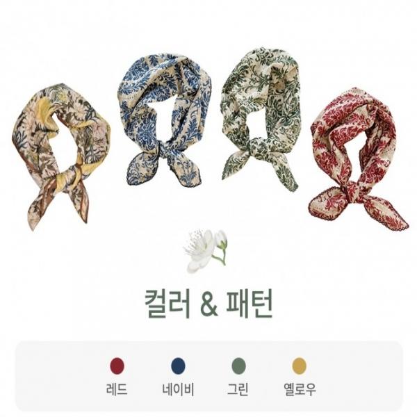 [사러왕]봄 쁘띠스카프 사각 스카프 여름 가을 간절기 여자 사각 목손수건 미니 머플러 손수건 선물